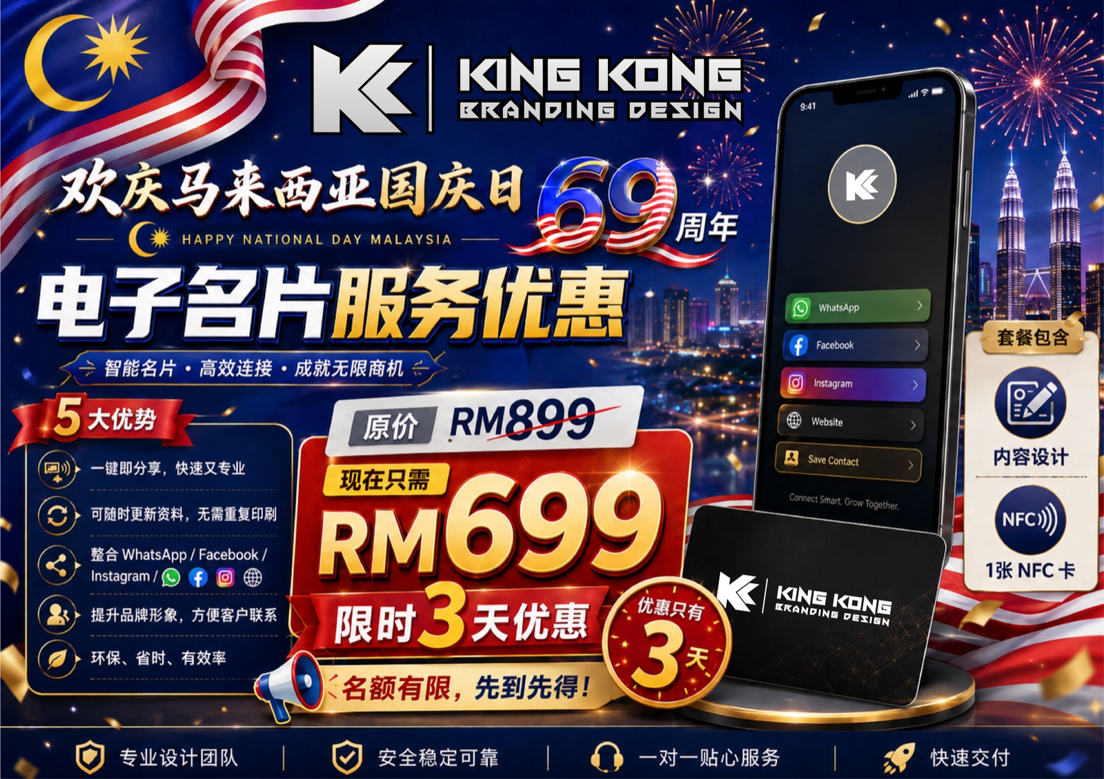 Malaysia National Day nclinkit electronic business card offer, RM699